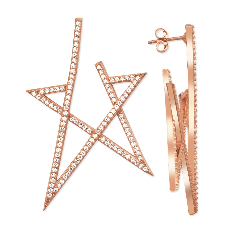 Silver Atelier Taşlı Küpe Gümüş Kadın